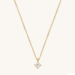 Mejuri Round White Topaz Necklace 18k Gold Vermeil